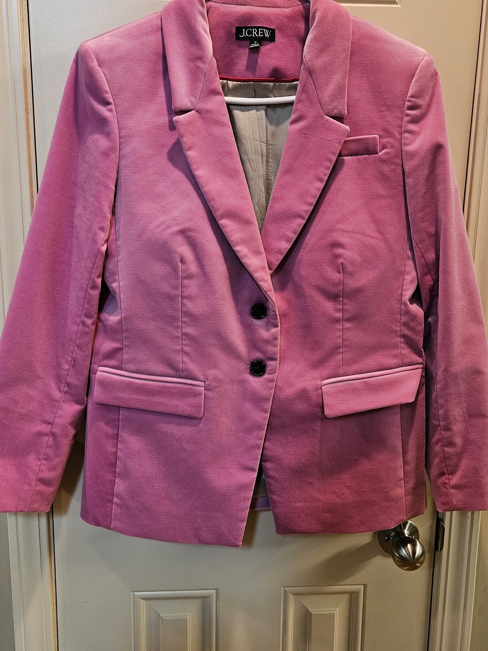 J.Crew Dahlia Pink Velvet Blazer